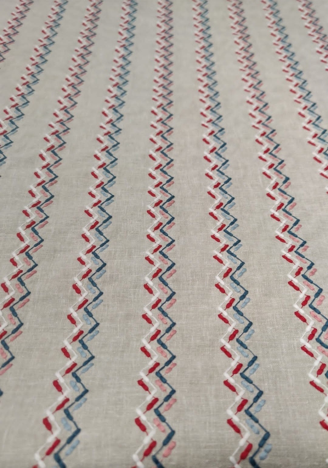 Clarke & Clarke Norah Coral Embroidery Curtain Fabric 3 Metres (RRP £39m)