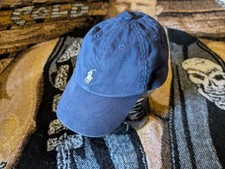 Ralph Lauren Hat Toddler Polo Elastic Back Baseball Blue w/ white pony Logo