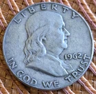 1962 D Franklin Half Dollar, 90% Silver, Circulated Coin Money