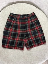 Vintage Women's Royal Studio Wool Blend Plaid Shorts