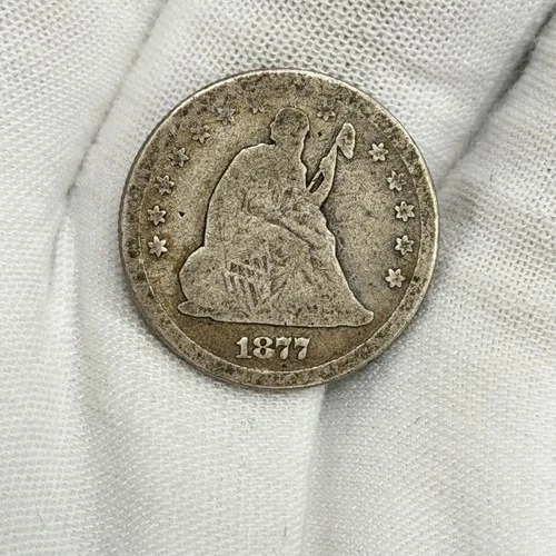 1877-P 25c Seated Liberty Quarter 1/4 Dollar Silver Philadelphia US Type Coin