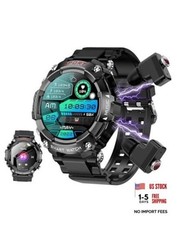 Black 1.52" HD Smart Watch with Earbuds - 2 in 1 for Men