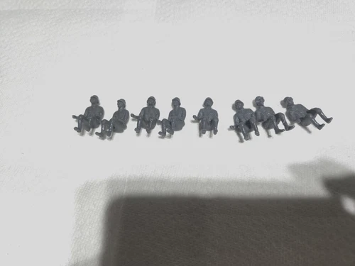 8 MARX BATTLEGROUND DESERT FOX DARK GRAY GERMAN SITTING SOLDIERS FINE