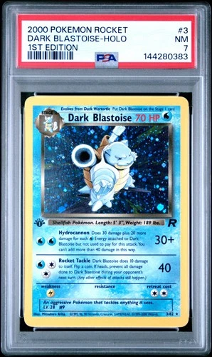 2000 POKEMON ROCKET 1ST EDITION #3 DARK BLASTOISE-HOLO PSA 7