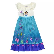 Disney Encanto Mirabel Girl's Fancy Floral Silk Nightgown, Gown