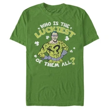 Men's Batman St. Patrick's Day Riddler Who is the Luckiest of Them All? T-Shirt
