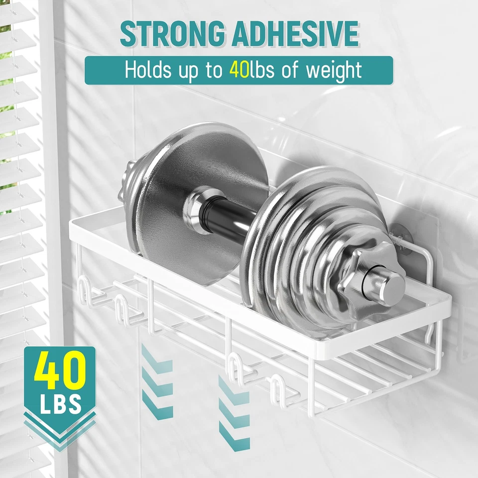 Paquete de 5 Carrito de Ducha Organizador Estante para Ducha Interior, Pared Autoadhesiva... Foto 3 de 4