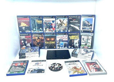 SONY SLIM PS2 KONSOLE BUNDLE & 23 TOP SPIELE MEDAL OF HONOR TRUE CRIME ETC.
