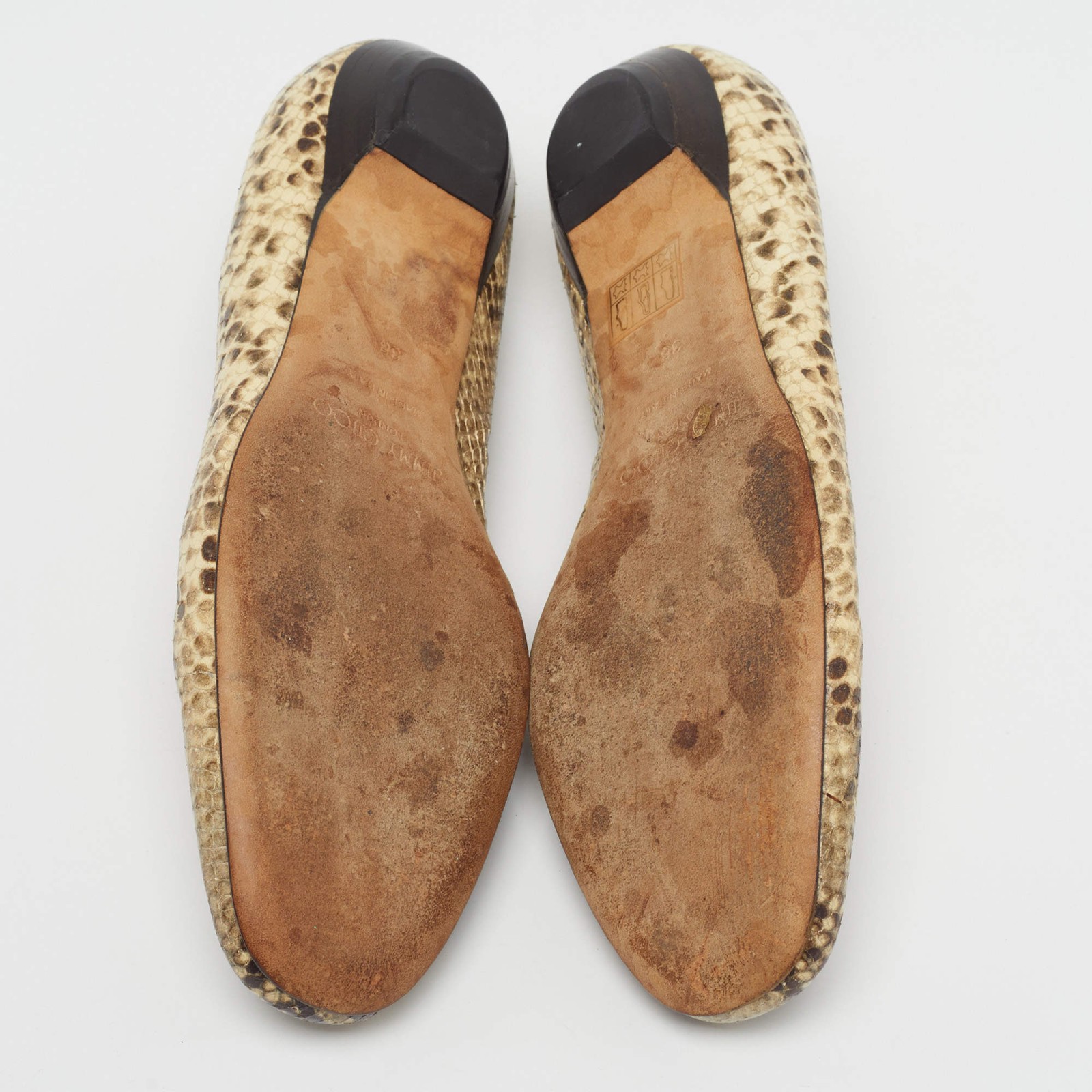 Jimmy Choo Windsor Size 38 Beige Python Embossed … - image 6