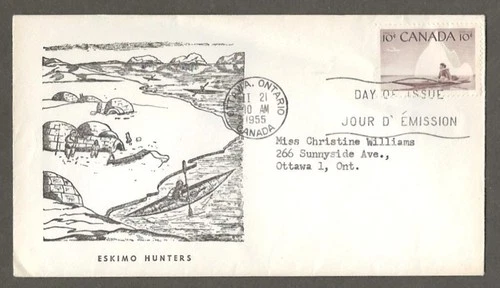 Canada first day cover, 351, 10 cent eskimo , unusual cachet [105