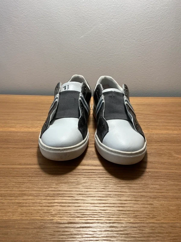 Sneakers Trussardi Donna n.36 Pelle Argento/Bianco Logo Levriero - Immagine 4 di 4