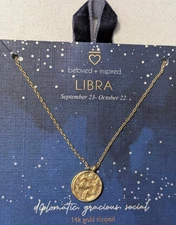 New Libra (Sept 23-Oct 22) beloved and inspired, 14K Gold Dipped Necklace!