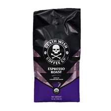 Death Wish Coffee, Organic Fair Trade Espresso Roast, Ground Coffee 14oz BB 2/25