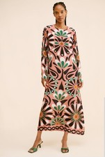 Farm Rio XS Ainika Flowers Long Sleeve Maxi Dress