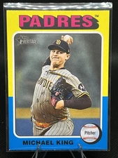 2024 Topps Heritage #701 Michael King S San Diego Padres Facsimile Auto