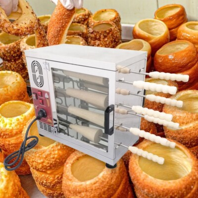 8 Stations Chimney Cake Roll Oven Bread Maker Holey Bread Toaster Circle Bread