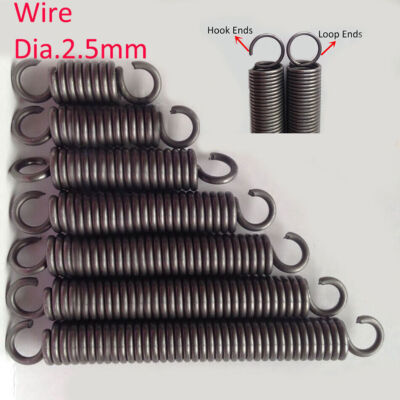 Wire Dia 2.5mm Expansion Tension Extension Spring OD 17/18-20mm Hook/Loop Ends