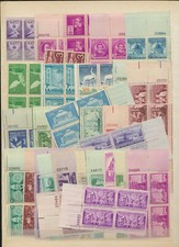 30 Different Vintage United States Mint Never Hinged 3  Era Plate  Blocks,