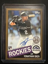 2020 Topps Baseball 1985 Autograph Yonathan Daza GOLD 21/50 85A-YD Rockies