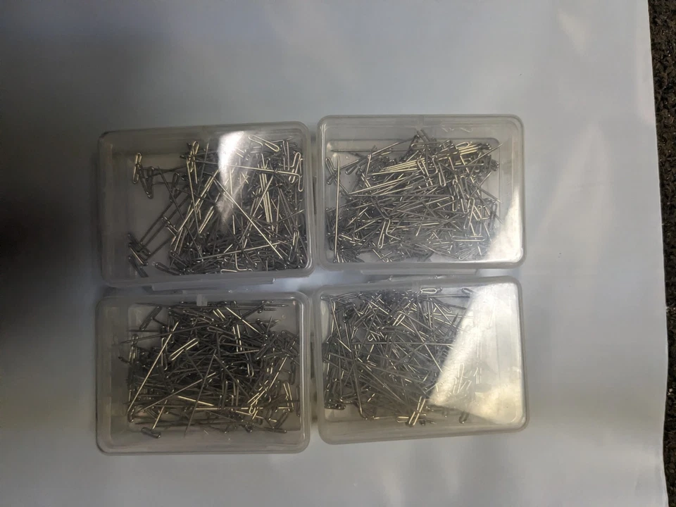 600 piezas pasadores en T para bloquear tejer modelado fabricación de pelucas y manualidades plata 1,5" Foto 2 de 4