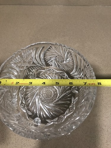 Beautiful Footed Star Of David Crystal Glass Fruit Bowl Centerpiece Dish - Picture 7 of 9