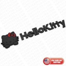 Girl Cute Hello Kitty Auto Car 3D Sticker Emblem Badge Decal ABS Gloss Black