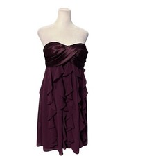 Xscape Joanna Chen Purple Strapless Ruffle Waterfall Dress Size 10