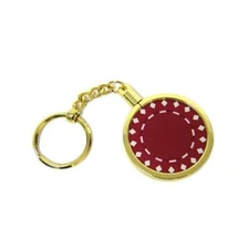 Gold Plated Poker Chip Key Ring Holder