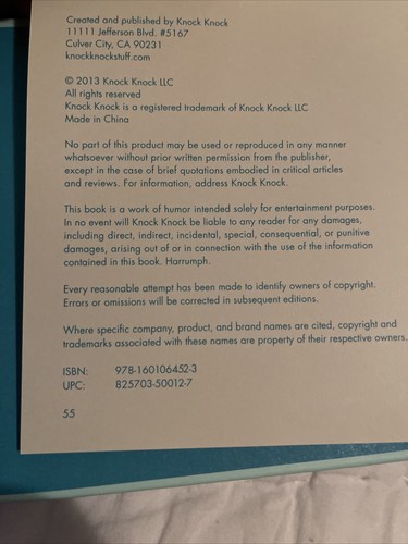 Libro de invitados de baño acolchado tapa dura por Knock Knock 55p crea recuerdos divertidos - Imagen 4 de 6