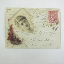 Victorian Trade Card James Pyle's Pearline Laundry Soap Young Woman Antique 1889