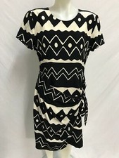 Designer Peter Metschev Pure Silk Vintage Short Sleeve Dress Ladies Size 12 90s