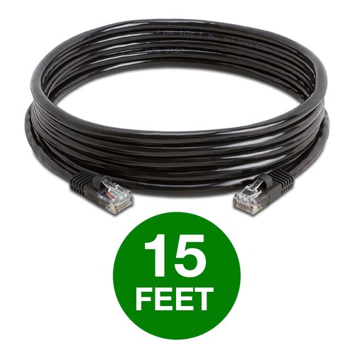 5PCS Cat5e Network Cable 1.5-15ft Ethernet LAN Cord for Gaming & Streaming Black - Picture 6 of 11
