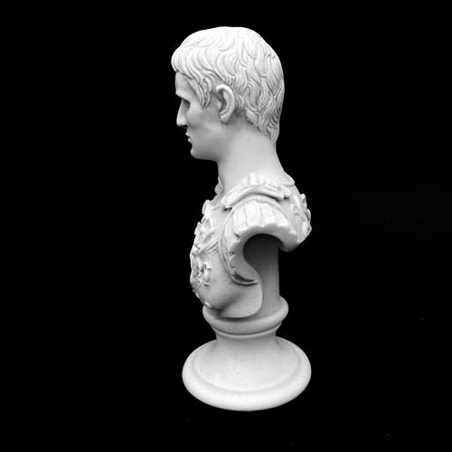 AUGUSTUS CAESAR IN CENTURION ARMOUR - MARBLE BUST / SCULPTURE 6.5" - Picture 3 of 8