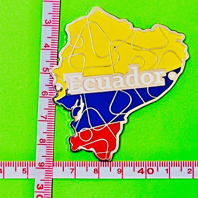 ECUADOR /  METAL  MAP /  SOUVENIR   FRIDGE  MAGNET