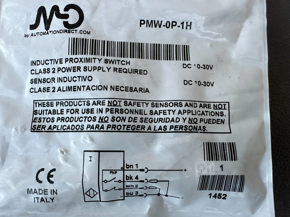AUTOMATION DIRECT PMW-0P-1H, Proximity Sensor, Micro Detector inductive 10-30VDC - Image 2 of 4