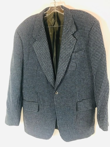 Lubiam LBM Italy Blue Check Wool Blend 1 Button Blazer Jacket US 40R, EURO 50R - Picture 4 of 8