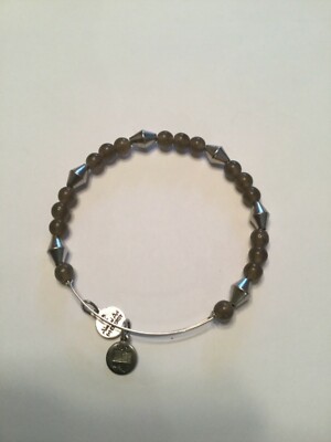 ALEX AND ANI SILVER PURPLE VINTAGE BEADED BRACELET