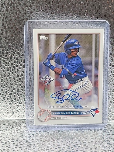 2022 Topps Pro Debut Rikelbin De Castro Auto PD-53 FCL Blue Jays