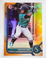 2022 Bowman 1st Edition Jonatan Clase Orange Foil #06/25 Toronto Blue Jays