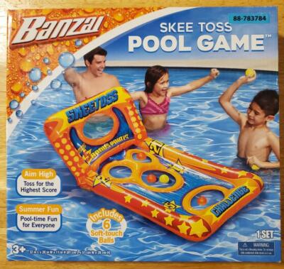NEW BANZAI SKEE TOSS POOL GAME includes 6 soft-touch balls