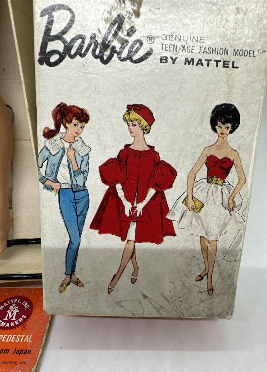 1962 VINTAGE BARBIE DOLL MIDGE BRUNETTE BUBBLE CUT STOCK NO
