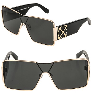 Off-White Black Sunglasses with Gold Arrow Logo Off-White Men main image 3