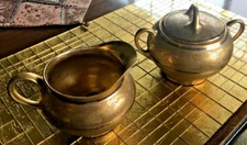 Z.S. Bavaria, Stouffler Studio 24K Gold Overlay, Porcelain SUGAR W/LID, CREAMER