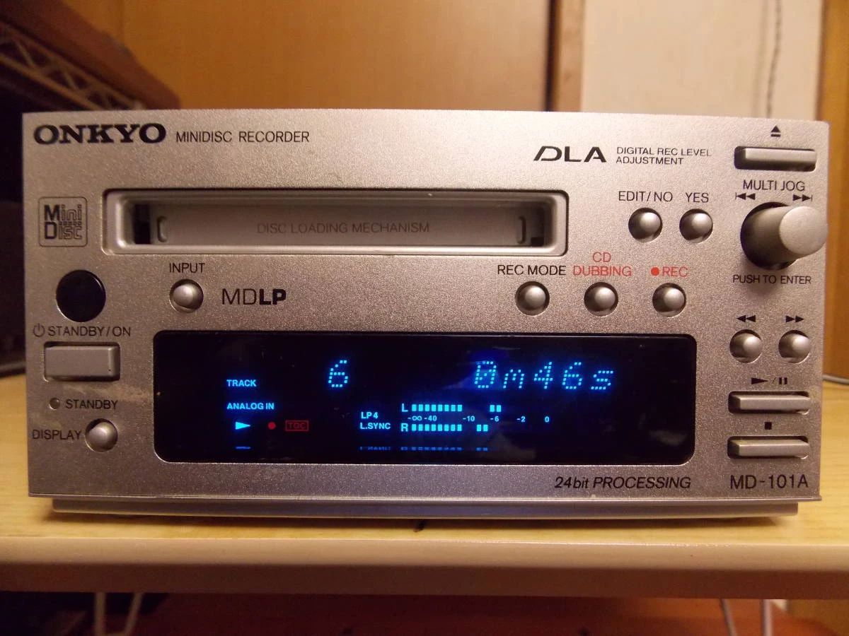Onkyo INTEC155 MiniDisc Decks Player MD-101A Silver Japan Used