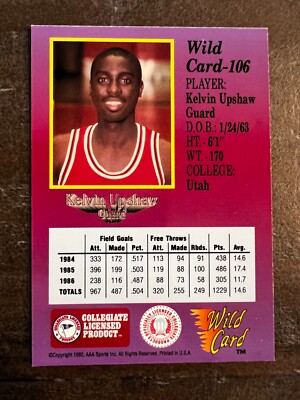 1992 Wild Card 1st Edition Collegiate Basketball Card #106