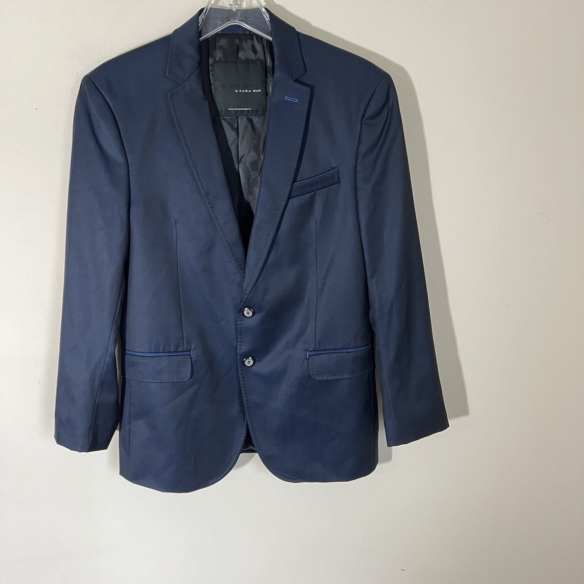 ZARA MAN Mens Blazer Jacket Navy Blue Sport Coat Casual Suit Jacket Size 38