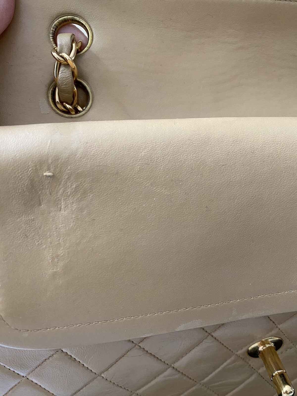 Authentic Vintage Chanel Timeless Classic Double Flap Bag Beige image 5