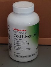  BB 03/27 Walgreens Free  Pure Cod Liver Oil 415 mg Softgels - 300 ct.
