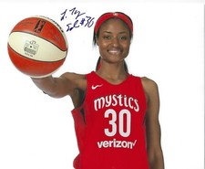 LATOYA SANDERS Signed 8 x 10 Photo WNBA Basketball WASHINGTON MYSTICS Free Ship