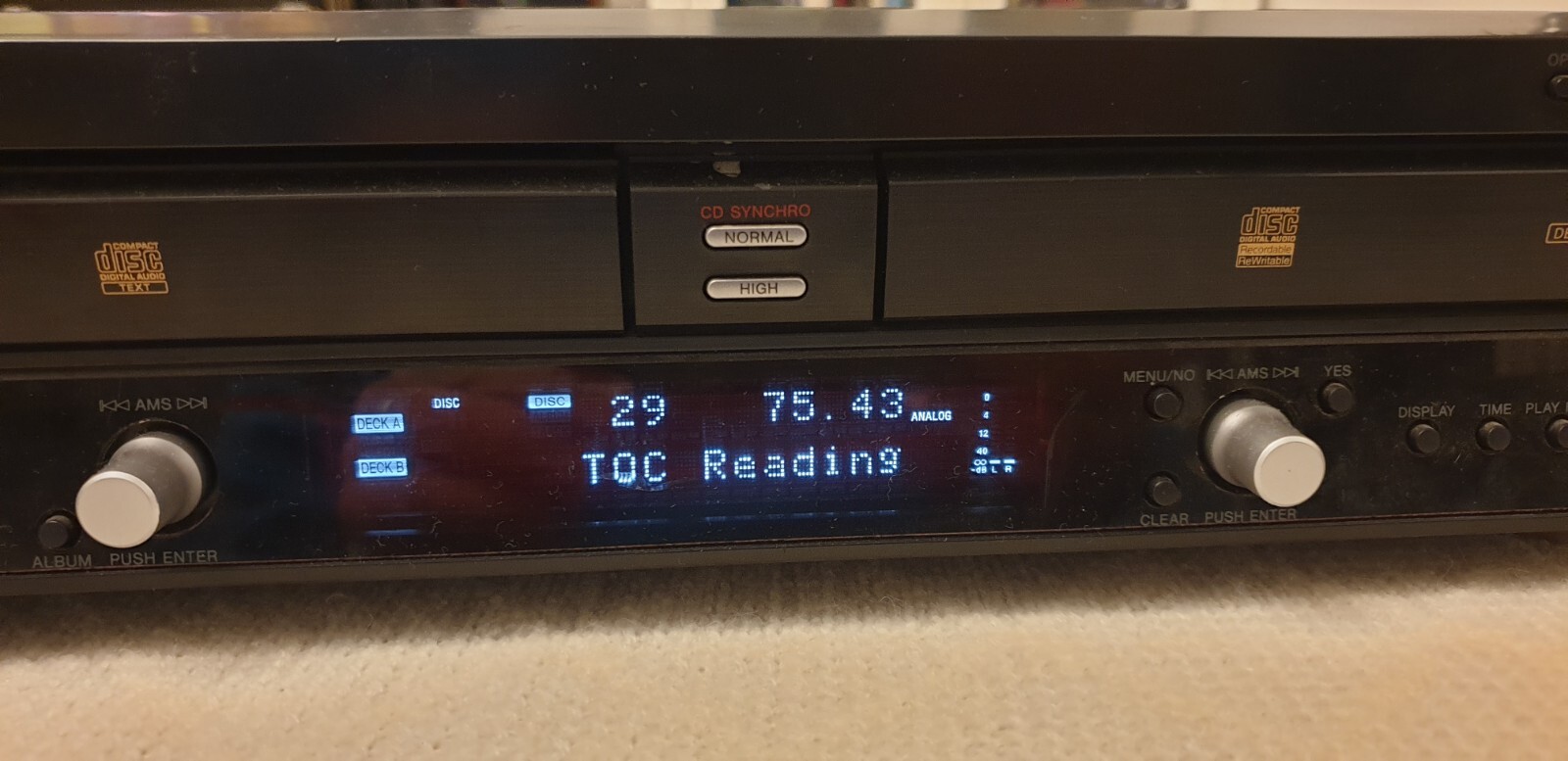 SONY RCDW100 Combination Twin Deck CD Player CD Recorder (Read